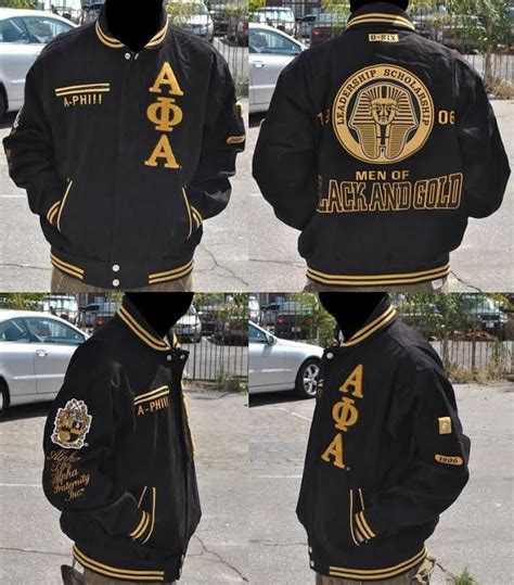 ALPHA PHI ALPHA FRATERNITY Letterman Jacket Black Gold Jacket Alpha Phi ...