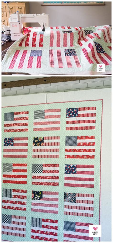 Stars and Stripes Quilt - Quilty Love | Striped quilt, Stripe quilt ...