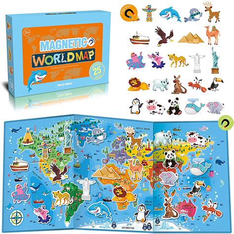 Buy Magnetic World Map Puzzle Online - Educational Toys Pakistan