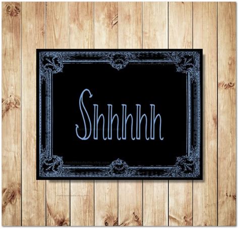 Shhh Printable testing sign blue black Shhhh by StockLaneStudio