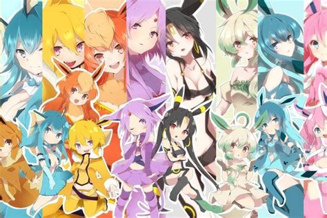 Pokemon chibi Flareon animal ears Eevee Espeon Umbreon anime Jolteon anime girls Leafeon Glaceon ...