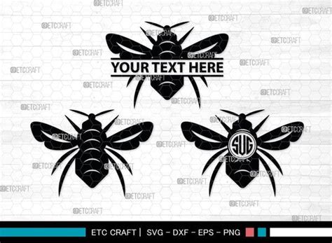 Bee Monogram, Bee Silhouette, Bee SVG, Beehive Svg, Bee Insect Svg ...