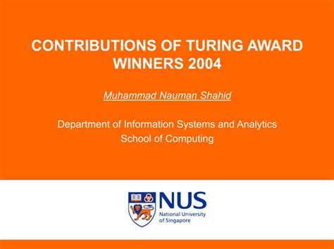 Turing Award Winners 2004 | PPT | Free Download