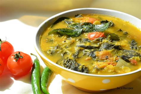 Su's Recipes: Thotakura Pappu - Amaranth leaves and lentils