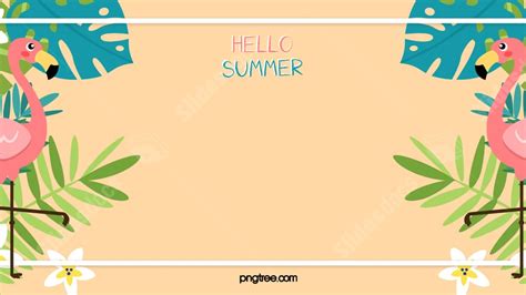 Summer Simple Flamingo Yellow Flower Nature Powerpoint Background For Free Download - Slidesdocs