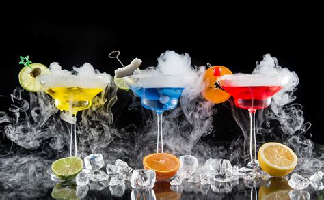 Colorful Cocktails with Smoke - 4K Ultra HD Wallpaper