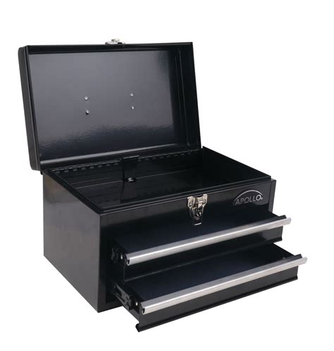 Black Steel Tool Chest with 2 Drawers and Ample Top Compartment -- DT5 ...