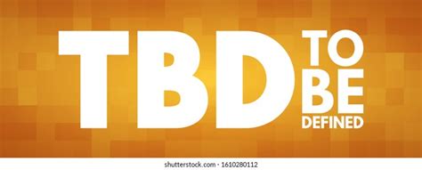 Tbd Be Defined Acronym Business Concept Stock Vector (Royalty Free ...