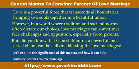 Ganesh Mantra for Love Marriage - Prachin Siddhi