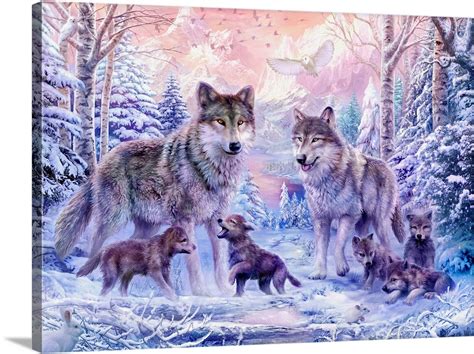 Winter Wolf Family Wall Art, Canvas Prints, Framed Prints, Wall Peels | Great Big Canvas