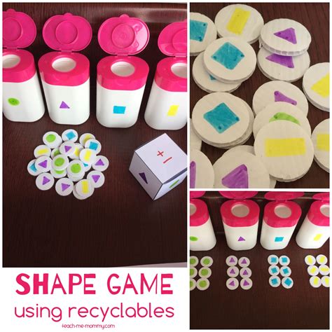 Shapes Game from Recyclables - Teach Me Mommy