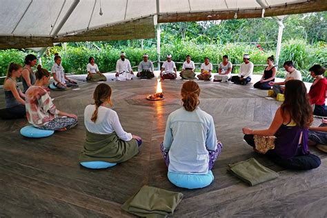 Bali Silent Retreat - Agnihotra ceremony with staff - Bali Silent Retreat