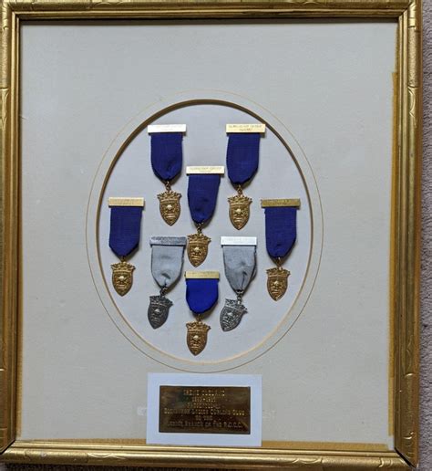 Framed set of Henderson Bishop Medals won by Irene Clelland; PZ532 | eHive