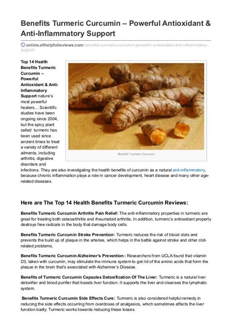 Curcuma Longa - 14 Health Benefits Turmeric Curcumin