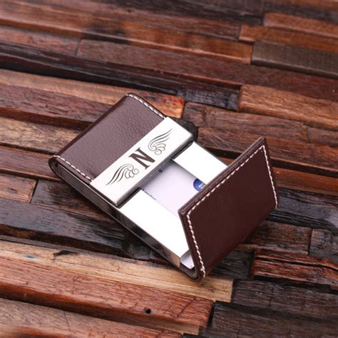 Personalized Leather Engraved Monogrammed Business Card Holder - Etsy