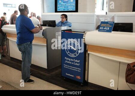 Cuban Visa kiosk Southwest Airlines 2017 Stock Photo - Alamy