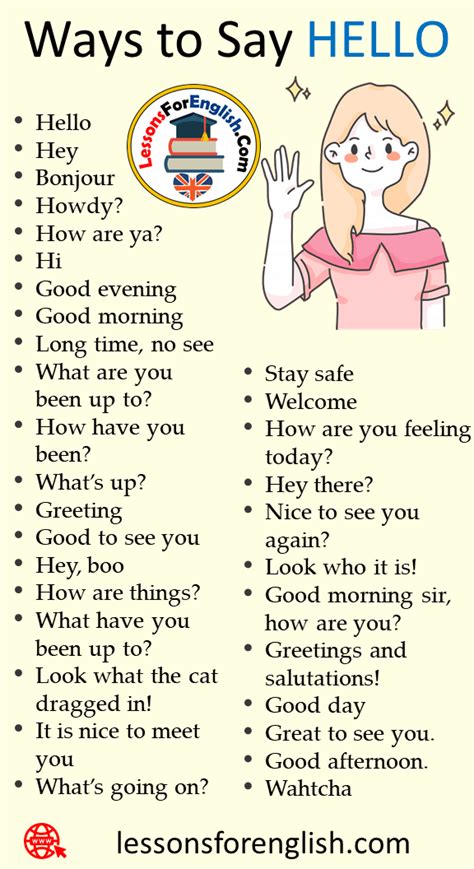 30 Ways to Say HELLO in Speaking - Lessons For English