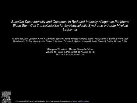 Fludarabine and Busulfan versus Fludarabine, Cyclophosphamide, and Rituximab as Reduced ...