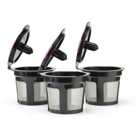 3 Cups/Pack Refillable K Cup Filter Reusable Keurig Coffee Pod Holders Refill K Cup Empty Coffee ...