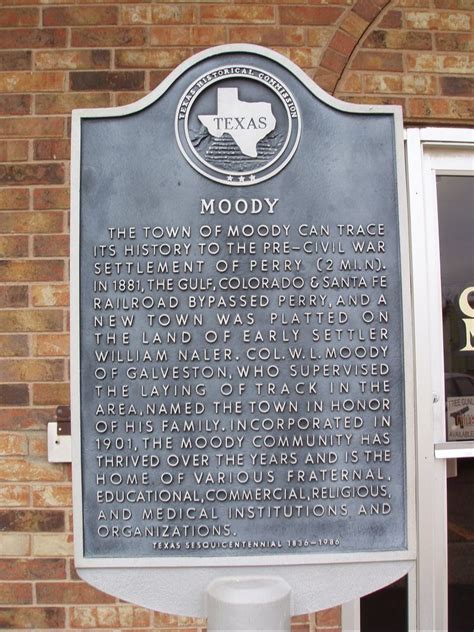 Moody - TEXAS HISTORICAL MARKERS