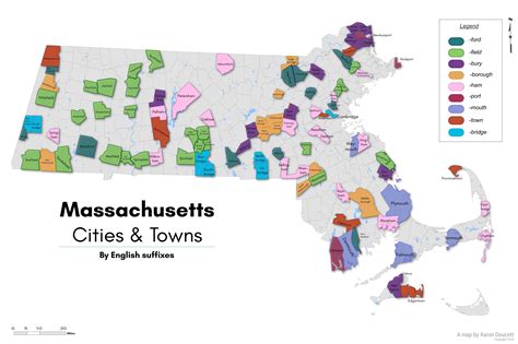 Massachusetts Town Names Map : boston