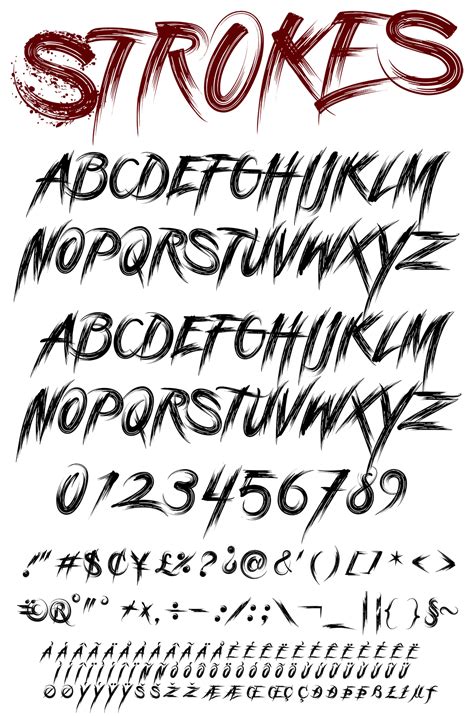 Strokes Font Family - Graffiti Fonts