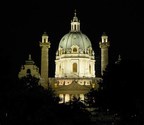 Glowing Dome of Karlskirche at Night