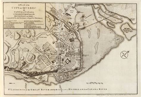 Old Map of Quebec City and fortifications, Canada 1759 - VINTAGE MAPS ...