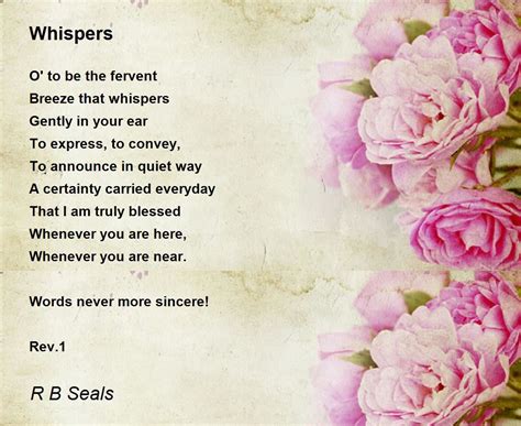 Whispers Poem by R B Seals - Poem Hunter