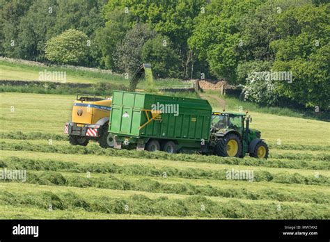 Harvesting grass for silage Stock Photo - Alamy