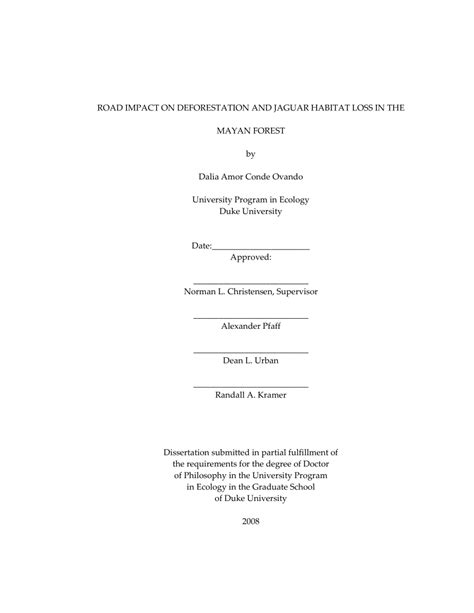 (PDF) Road Impact on Deforestation and Jaguar Habitat Loss in the Mayan Forest