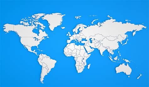 Download White Political World Map Stock Photo - iStock