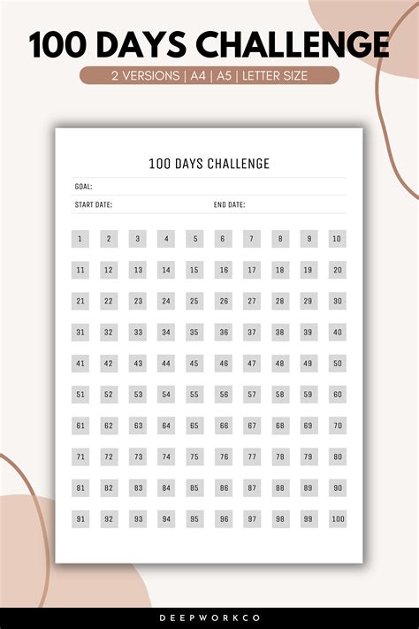 the 100 days challenge is shown in this image