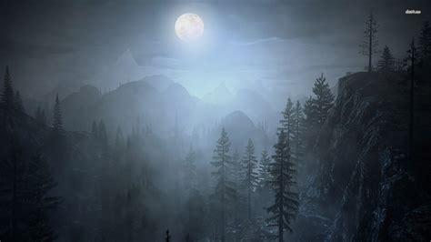 🔥 Download Fog Forest Night HD Wallpaper Background Image by ...