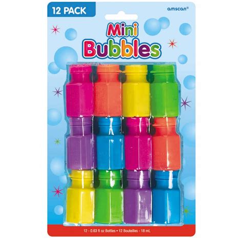 Multi Coloured Mini Bubbles 17.7ml Pack of 12 | Express Party Supplies