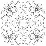 Bandana Quilting Coloring Quilt Pages Patterns Block  sketch template