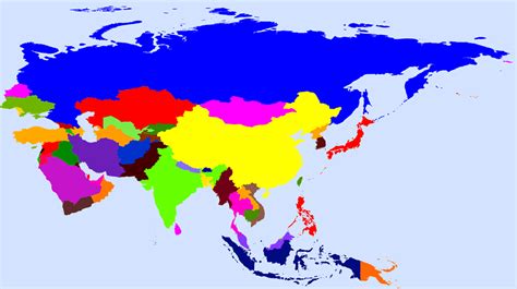 Cartes de l'Asie et informations sur le continent asiatique