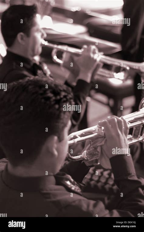 Musicians playing trumpet at Mexican mariachi band Stock Photo - Alamy