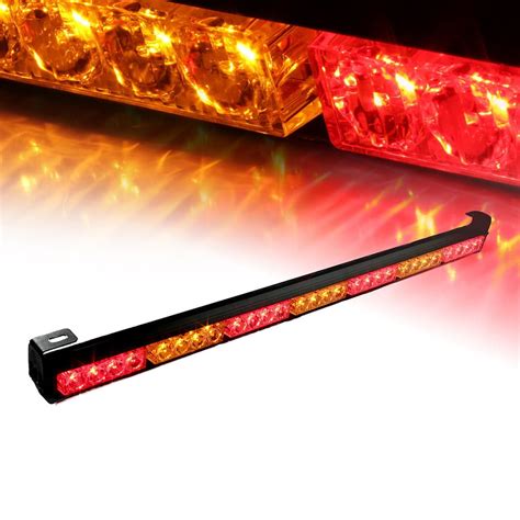 Xprite Amber & Red 31.5" 28 LED Traffic Advisor Strobe Light Bar Kit ...