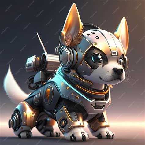 Premium AI Image | Cute robot chibi dog Generative AI