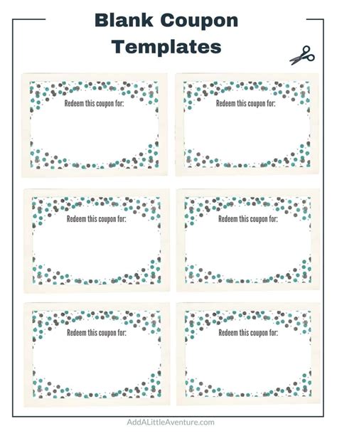 Blank Coupon Templates - Free Printables - Add A Little Adventure | Coupon template, Free ...