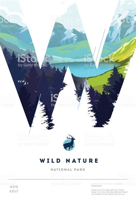 Poster layout template with nature landscape background. Vector... | Poster layout, Poster ...