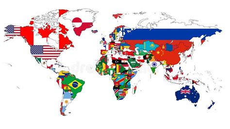 World Map With Countries And Their Flags