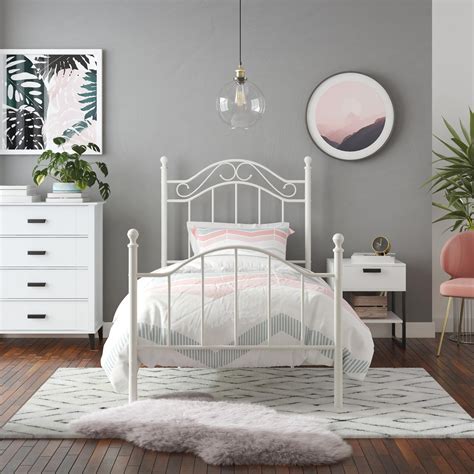 Mainstays Metal Bed, Twin, White - Walmart.com