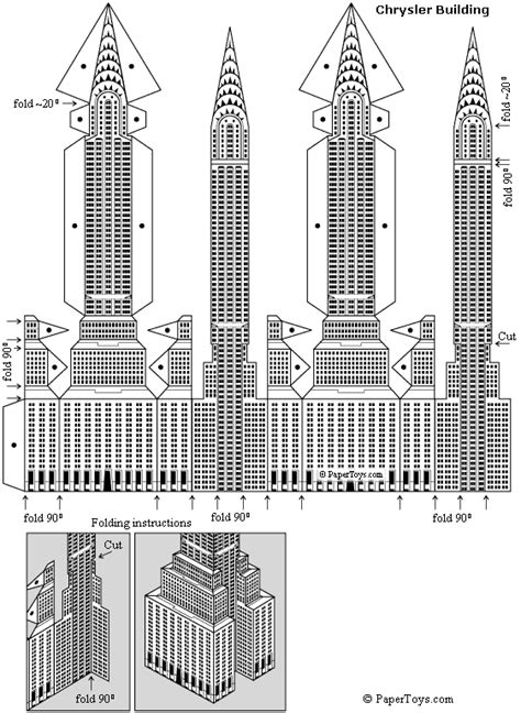 Chrysler Building Model Cut Out - Free Printable 3D Paper Template