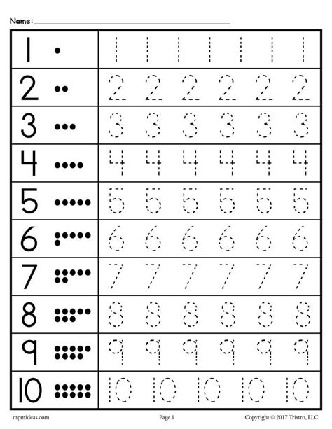 Tracing Worksheets Numbers 1-20! | Free preschool worksheets, Preschool ...