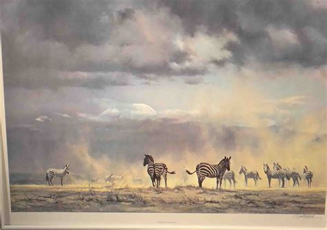 David Shepherd, Storm over Amboseli, prints, zebra