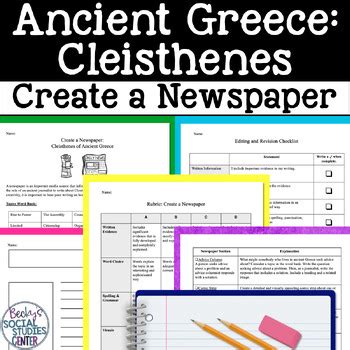 Cleisthenes Ancient Greece Newspaper Project by Becky's Social Studies ...