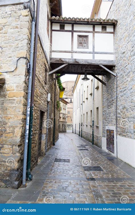 Overpass in Pamplona Old Town Stock Image - Image of window, caballo: 86111169