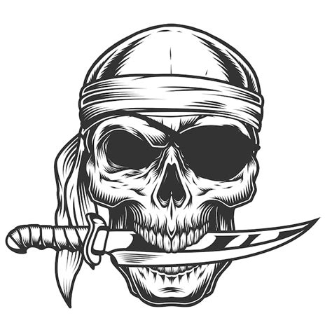 Free Vector | Skull with knife